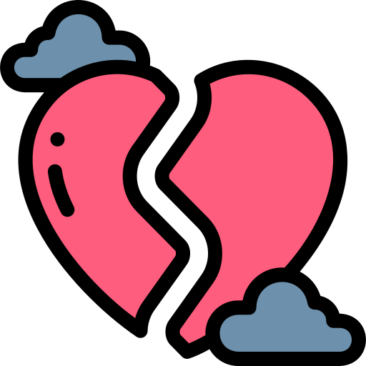 Broken heart Detailed Rounded Lineal color icon