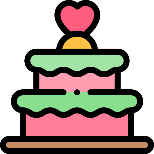 Свадебный пирог Detailed Rounded Lineal color иконка