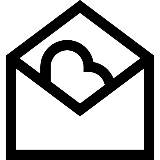 carta de amor Basic Straight Lineal icono