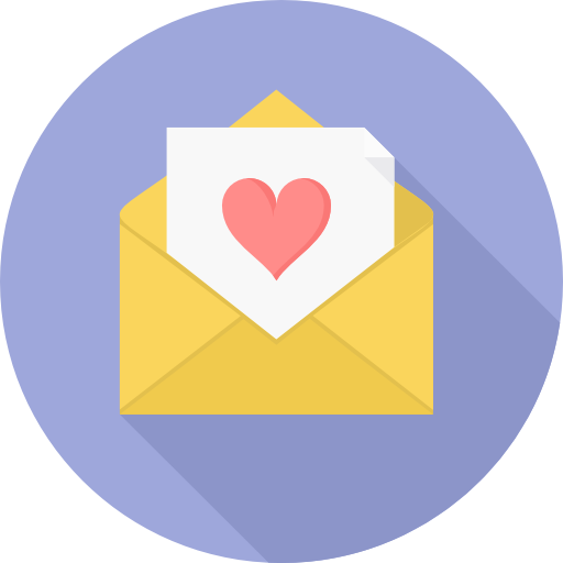 carta de amor Icon monk Flat icono