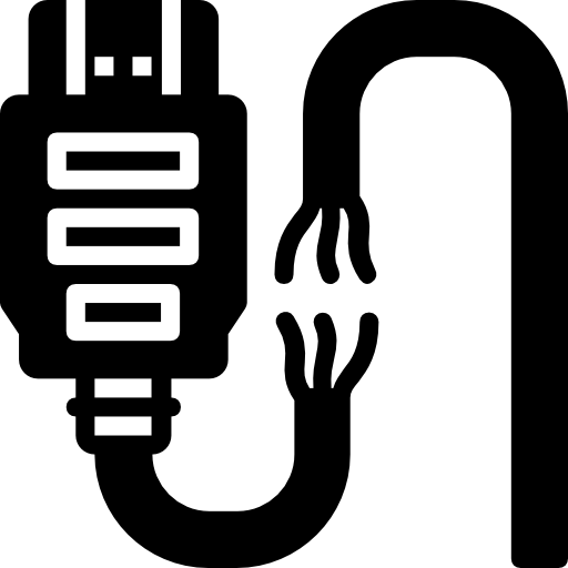 uszkodzony kabel Basic Miscellany Fill ikona