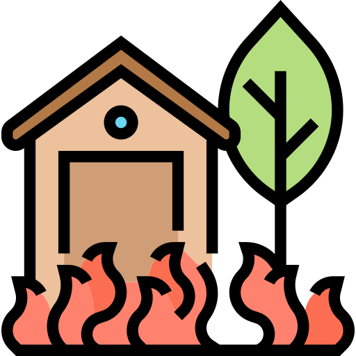 Burning house Meticulous Lineal Color icon