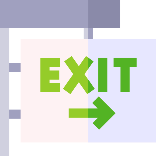 Exit Basic Straight Flat icon
