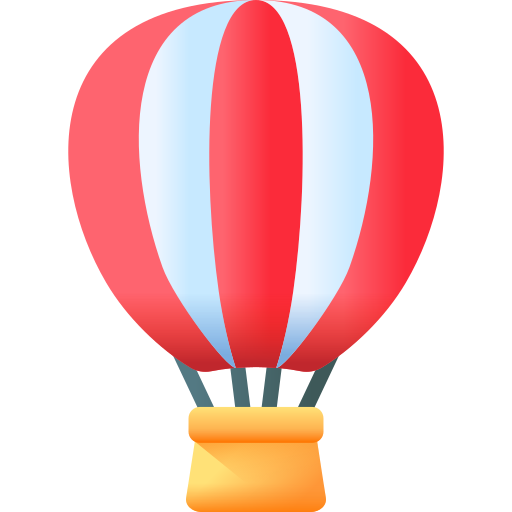 mongolfiera 3D Color icona