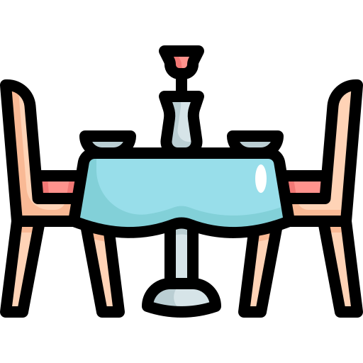 Dinner table Generic Outline Color icon