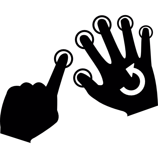kliknięcie lewą ręką podczas naciskania i wycieczki prawą ręką  ikona