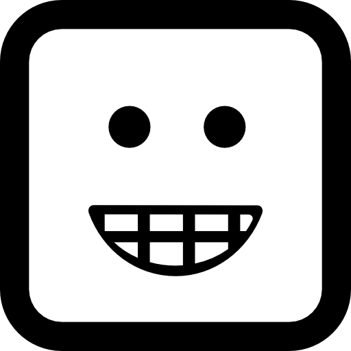 emoticon glimlachend vierkant gezicht  icoon