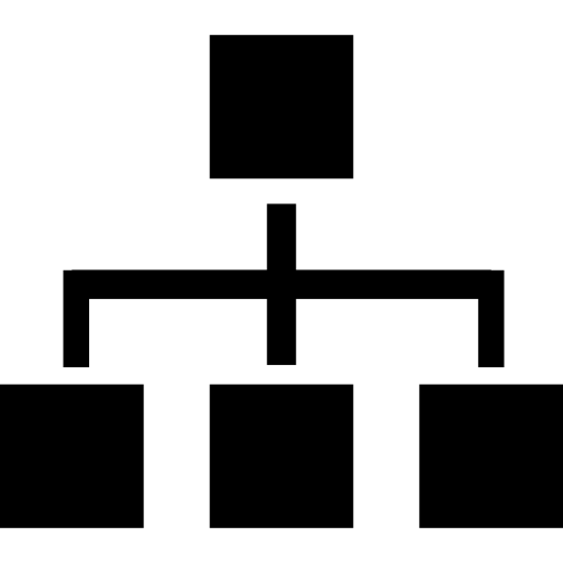 schema a blocchi gerarchici di quadrati  icona