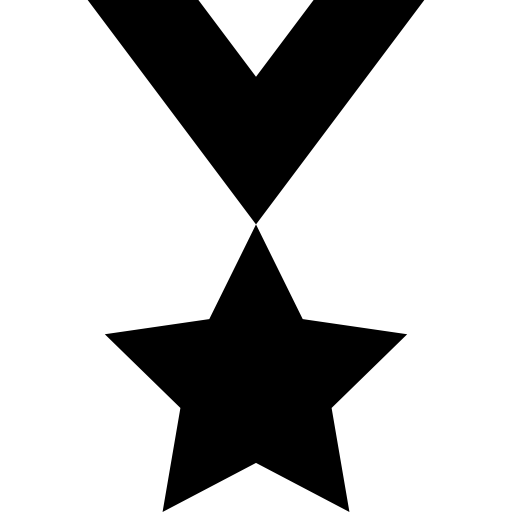 medalla estrella forma negra  icono