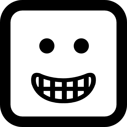 faccina quadrata sorridente  icona