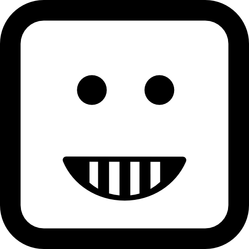 emoticon blij lachend vierkante gezichtsvorm  icoon