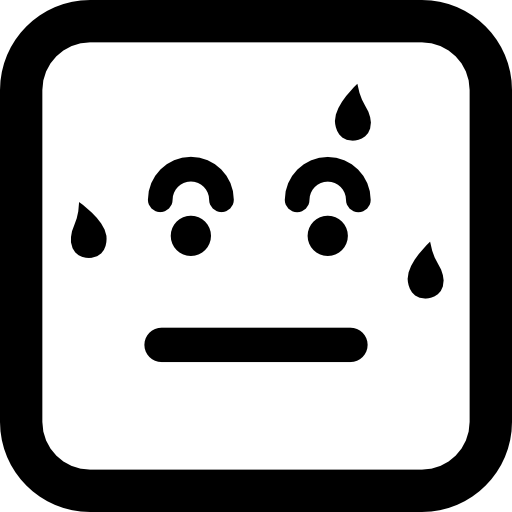 schwitzendes emoticon quadratisches gesicht  icon