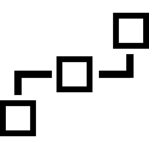 grafico di contorni di tre quadrati  icona