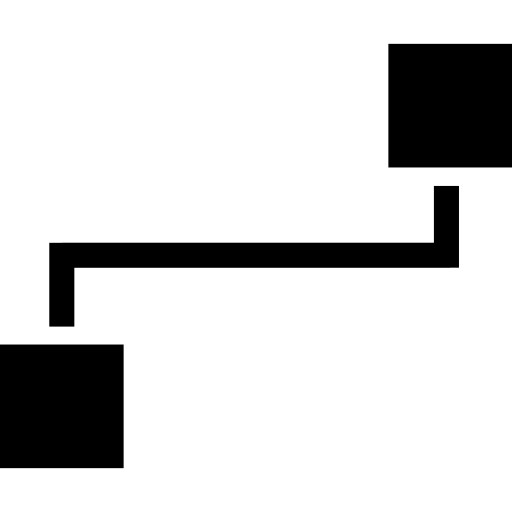 gráfico de negocios de dos cuadrados  icono