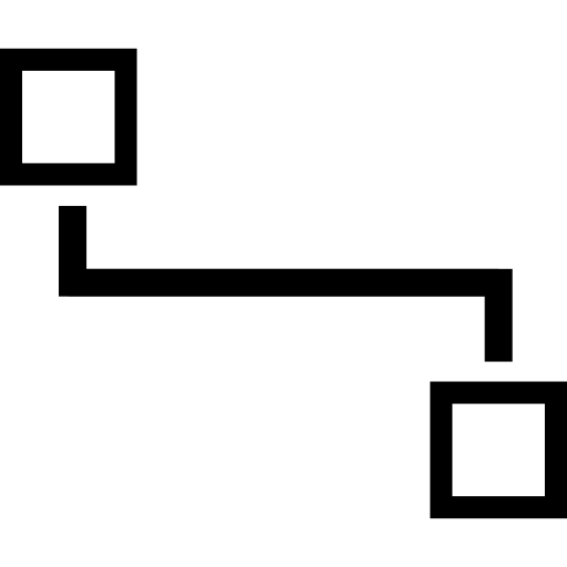 schemi a blocchi di contorni di due quadrati  icona