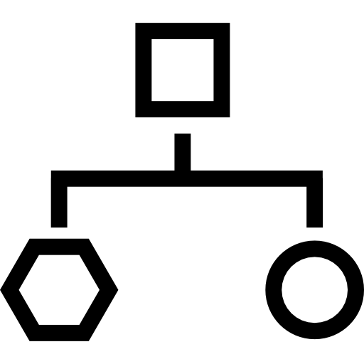 gráfico de tres formas geométricas  icono
