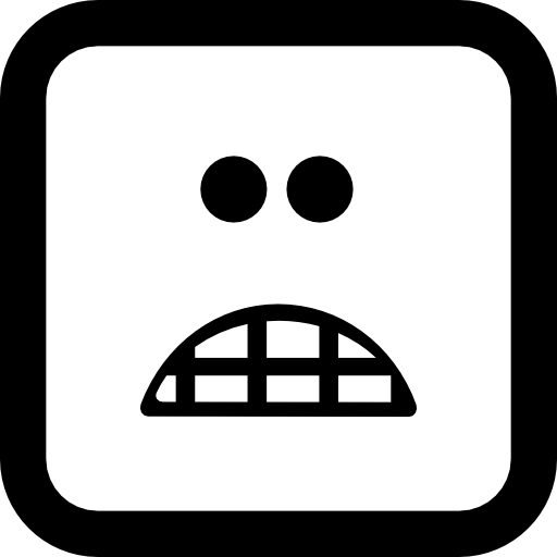 Scared emoticon square face  icon