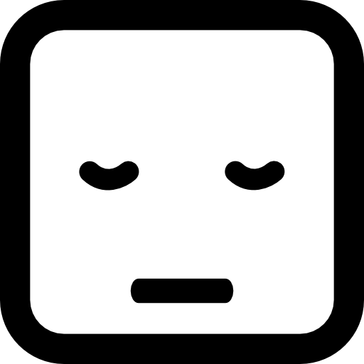 slaperig emoticon vierkant gezicht  icoon