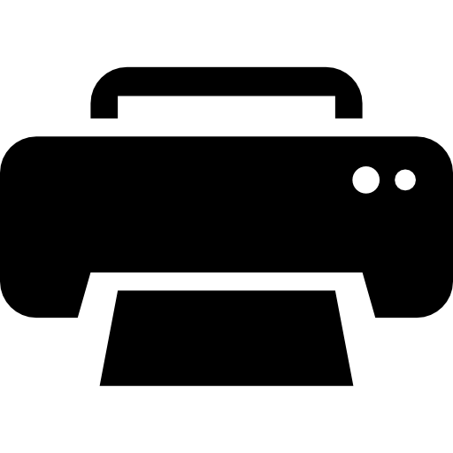 símbolo de interfaz de impresión negra  icono