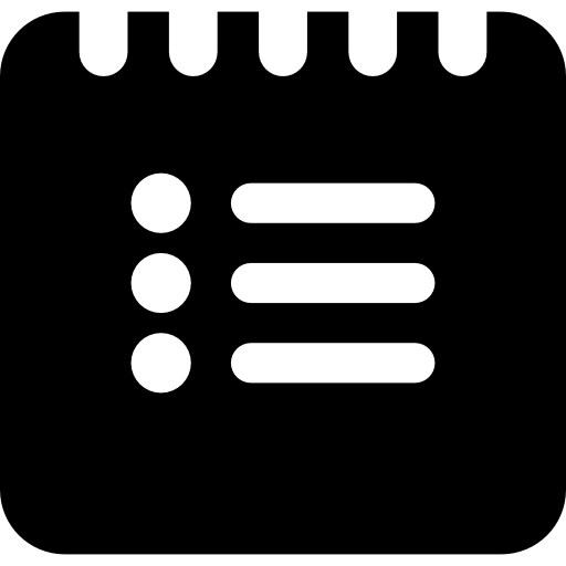 zwarte lijst vierkant interface-symbool  icoon