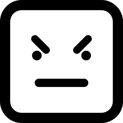 emoticon di cattiva faccia quadrata  icona
