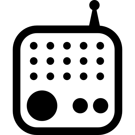 narzędzie radiowe o zaokrąglonym kwadratowym kształcie  ikona
