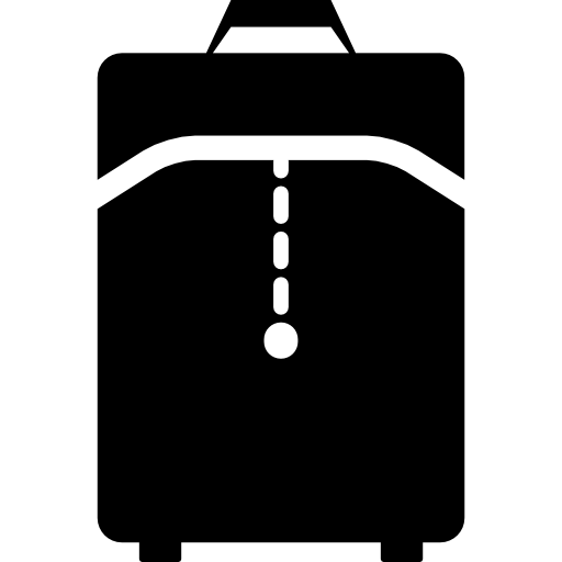 Дорожная сумка черный символ интерфейса  иконка