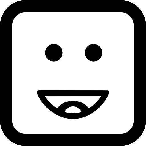 szczęśliwy uśmiechnięty emotikon kwadratową twarz  ikona