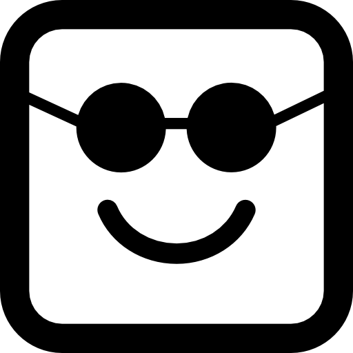 emoticons vierkant gezicht met zonnebril  icoon