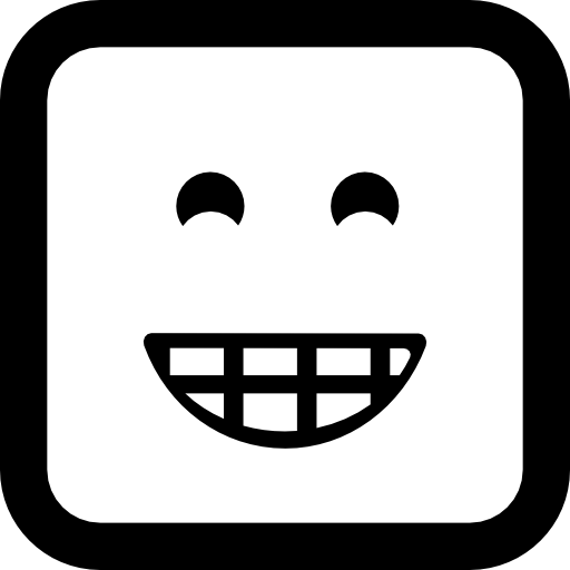 visage carré émoticône souriant  Icône
