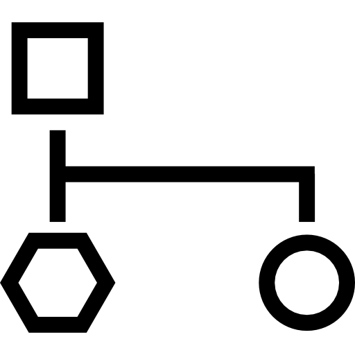 grafico di tre forme geometriche  icona