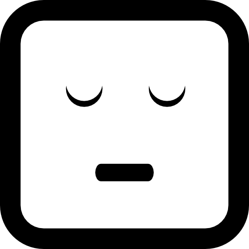 rustend emoticon vierkant gezicht  icoon