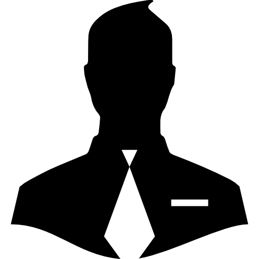 Мужской силуэт крупным планом с галстуком  иконка