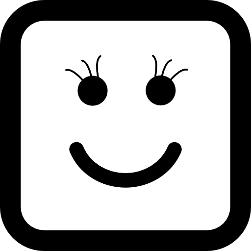 Smiley of square face shape  icon