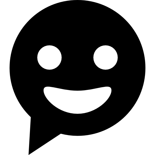 Chat smiling circular speech bubble  icon