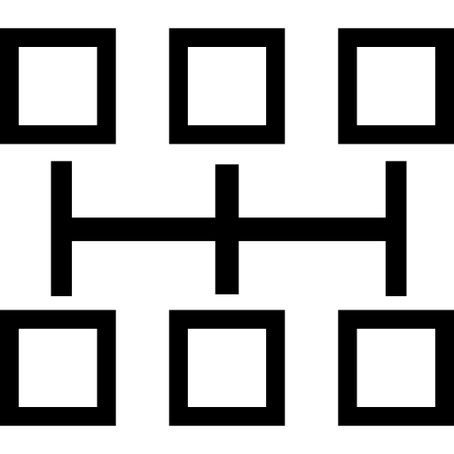 여섯 개의 사각형 그래픽  icon