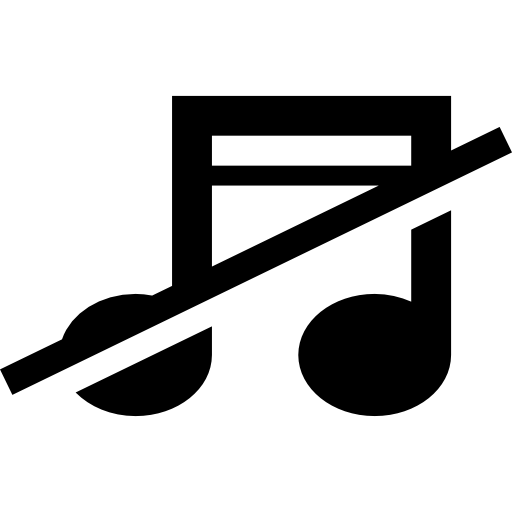 No music sign of musical note with a slash  icon