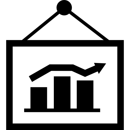 統計バーの釘の垂れ下がりのグラフィック  icon