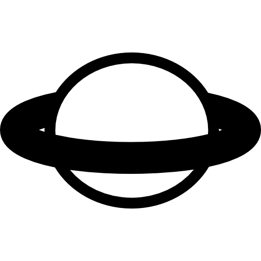 forma del pianeta con un anello intorno  icona