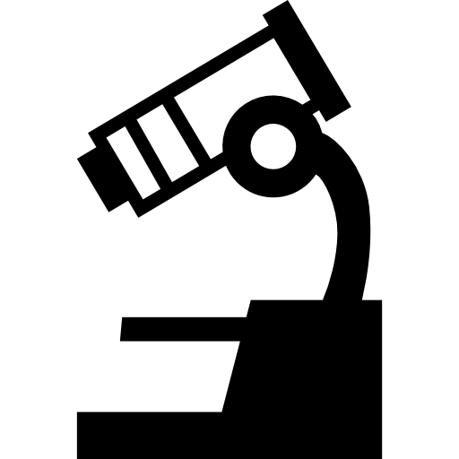 vista laterale dello strumento scientifico del microscopio  icona