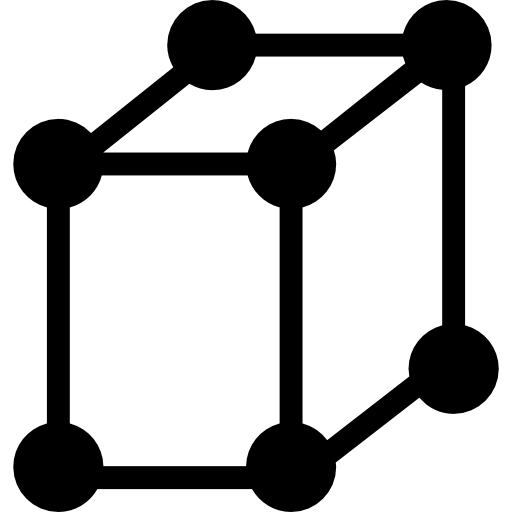 kształt sześcianu cząsteczki  ikona