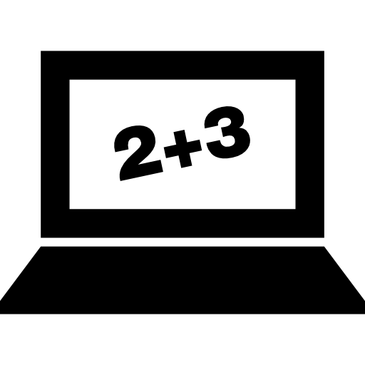 computer portatile con numeri sullo schermo  icona