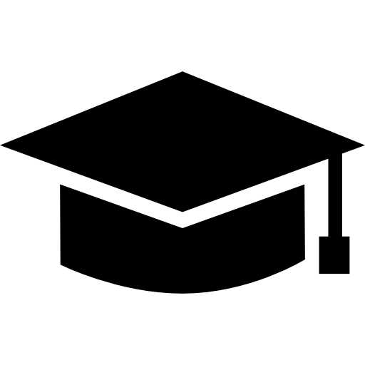 casquette noire pour étudiant diplômé  Icône