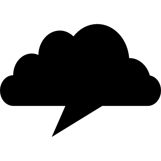 채팅 연설 거품과 같은 구름 검은 모양  icon