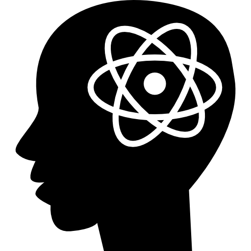 symbol atomu w głowie człowieka  ikona