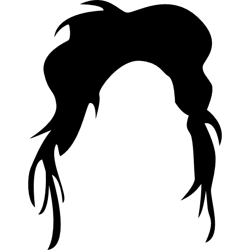 forme irrégulière des cheveux foncés  Icône