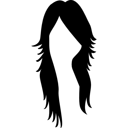 forma de cabello largo oscuro femenino  icono