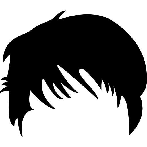 forma de pelo negro corto  icono