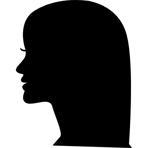 vista laterale della testa della donna  icona