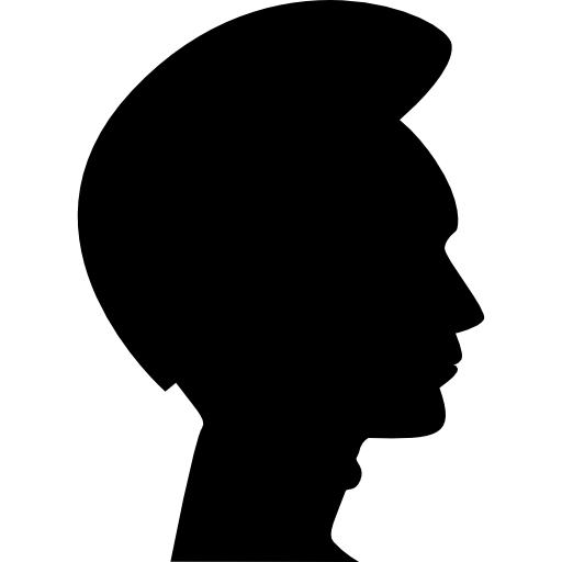 forma de pelo de hombre en silueta de vista lateral de cabeza  icono